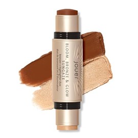 Jouer Bronceador Bloom, Bronze & Glow + Resaltador En Barra - Barra de Maquillaje Contorno Crema - Fórmula Hidratante de Aceite y Escualeno de Rosa Mosqueta, Mirada de Sol