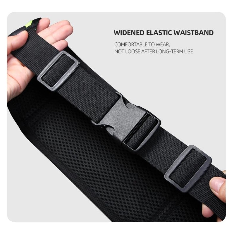 Running Belt with Two Zippered Pockets and Water Bottle Holder,