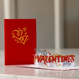 Lovepop Happy Valentine's Day Text Pop Up Card, 5” x 7” - 3D Valentine Greeting Cards, Pop Up Valentine's Cards, Romantic Card, Love Cards for Her