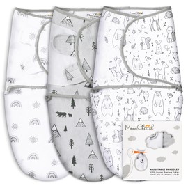 Mama Cheetah Baby Swaddle Sack, Organic Swaddle Blanket, Newborn Swaddle Sleep Sacks, Adjustable Swaddle Wrap, Easy Swaddles for Boy Girl 0-3 Month, Baby Essentials, Nursery Swaddling, 3-Pack, Grey