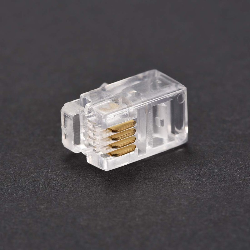 sourcing map Telephone Modular Plug Male RJ11 Connectors, Copper Core