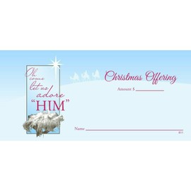 Blue Christmas Offering Envelopes for Church (100)