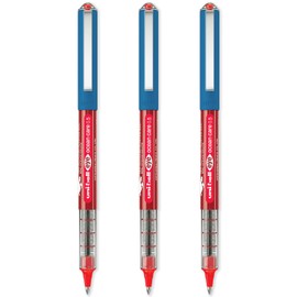 uni-ball Eye Ocean Care UB-150ROP Rollerball Pen - Micro 0.5mm Ballpoint Pen for Super Smooth Writing, Drawing, Arts, Crafts and Colouring - Colourfast and Water Resistant - Pack of 3 Red Ink