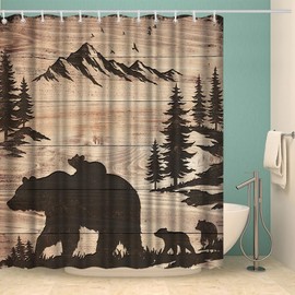 Artmyharbor Rustic Bear Family Shower Curtain