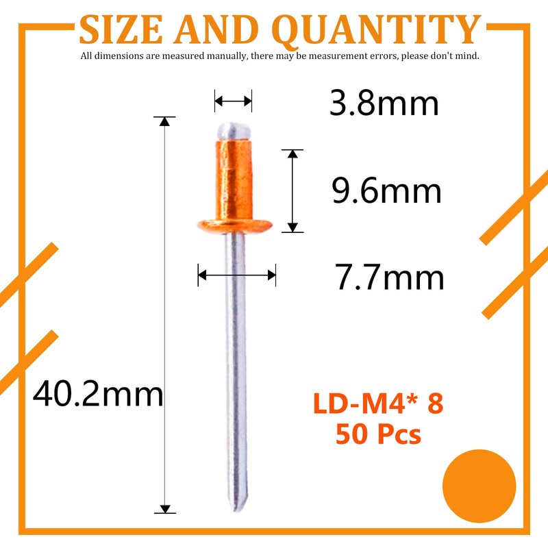 Hilitchi Dome Head Red Copper Blind Rivets Self-Plugging Open End