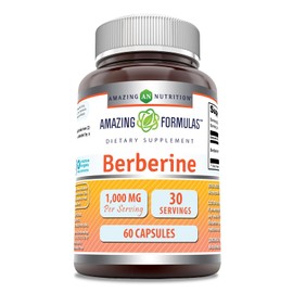 Amazing Formulas Berberine 1000mg Per Serving 60 Capsules Supplement | Non GMO | Gluten Free | Made in USA
