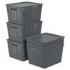 Gainhope 6-Pack Large Plastic Storage Baskets with Lid, 13.98" x