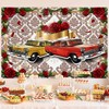 HANYING Retro Car Roses Backdrop 50s Classic Car Theme Party