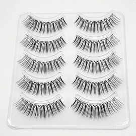 FTmoonie つけまつげ ５ペア ナチュラル 透明軸 アイラッシュ 一本まつ毛 上まつげ 手作り 手巻きまつげ メイクアップまつげ プレゼント 通勤