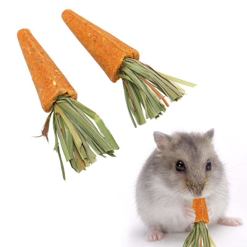 20pcs Carrot Shaped Hamster Toy Teeth Grinding Decorative Crude Fiber