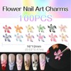 100 Stück Nail Charms Blumen Nagelcharms - 3D Blumen Nagelrhinesteine,
