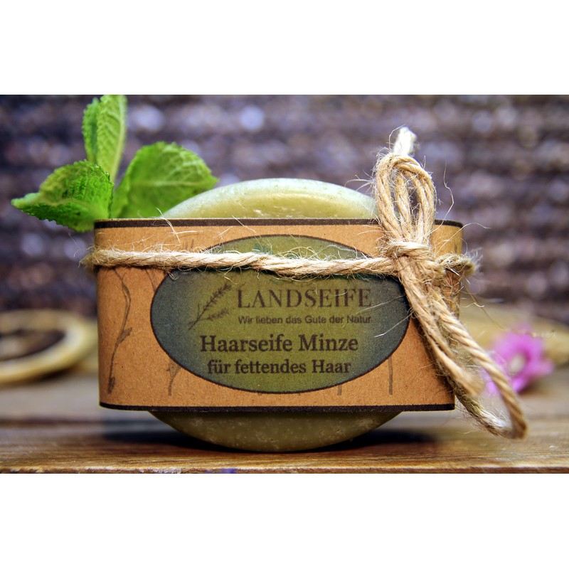 Landseife Organic Hair Soap Mint - For Greasy Hair -