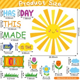 150 Pcs Religious Classroom Bulletin Board Sets Sunday School Lord Bulletin Board Inspired Christian DIY Spring Theme Flower Cutout for Teacher Sunday School VBS Bible Church Wall Decor(Bright Colors)