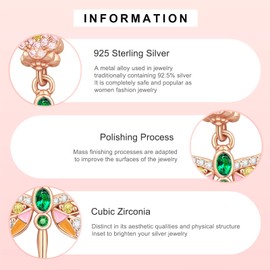 MITSOKU Charms Cartoon Mouse Elephant Bear Duck Firefly Chameleon Frog 925 Sterling Silver Pendant Beads for Bracelets and Necklaces Jewellery Gifts for Women, Sterling Silver, Cubic Zirconia