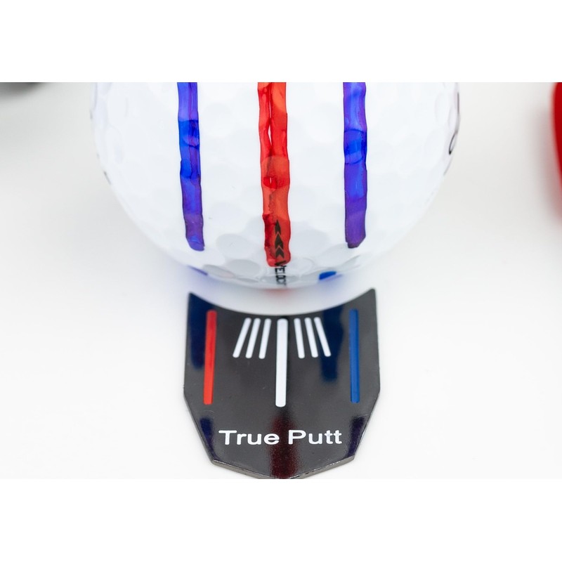 True Putt Golf Ball marker with golf alignment lines. Golf