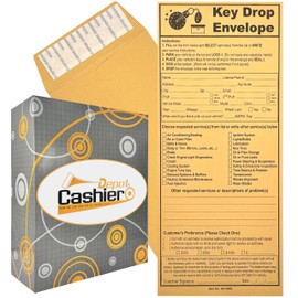 500 Night Key Drop Off Envelopes For Auto Shop Repair or Service, 4 1/8" x 9 1/2", After Hours Key Drop Envelopes with Self Seal Flap, Sturdy 24lb. Brown Kraft (500)