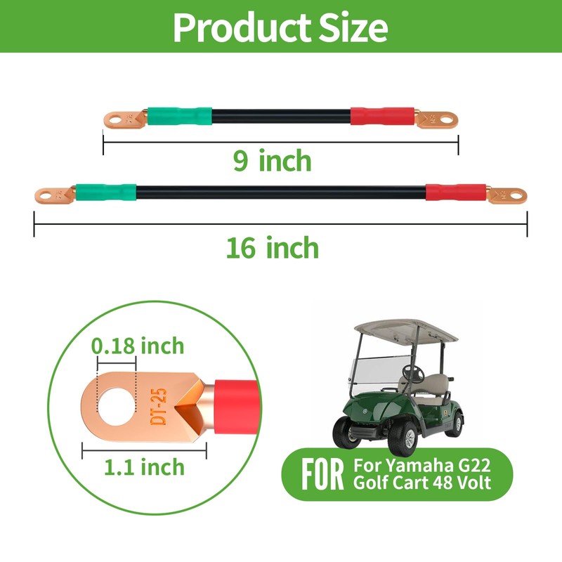 10L0L Golf Cart Battery Cable Set for Yamaha G22 48V