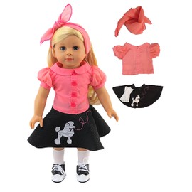 1950`s Inspired Poddle Oufit for 18-Inch Dolls | Premium Quality & Trendy Design | Dolls Clothes