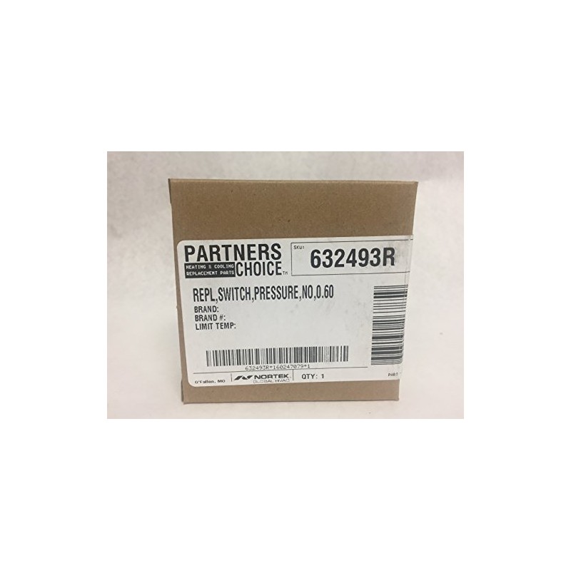 Nordyne 632493R Pressure Switch NO 0.60