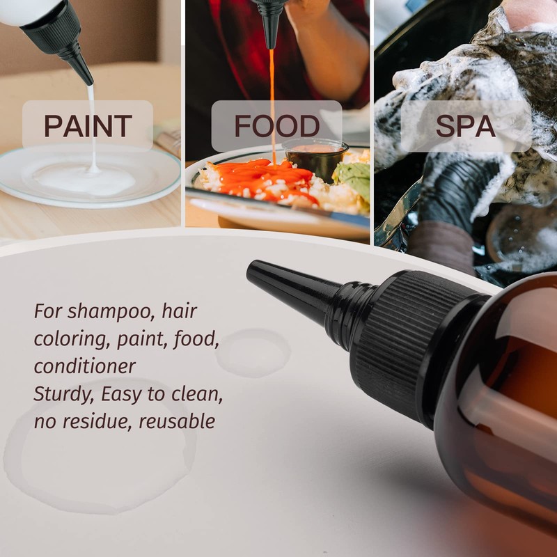 Tekson Hair Color Applicator Bottles, 5 Pack Refillable Squeeze Bottle,