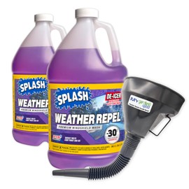 My Garden Pool Splash Purple -30 Weather Repel Windshield Washer Fluid Two Pack, 2 x 1 Gallon - Cold-Weather Defense Plastic Funnel Spout for Easy Pouring Hard-to-Reach Vehicles
