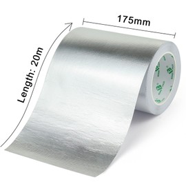 BOMEI PACK Adhesive Aluminum Foil Heat Shield Tape 1Pack 7inch x 66ft Barrier Fiberglass Thermal Insulation Reflective Material High Temp Protectionn