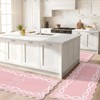 Scalloped Kitchen Rug Set of 3, Pink Bow Kitchen Mats
