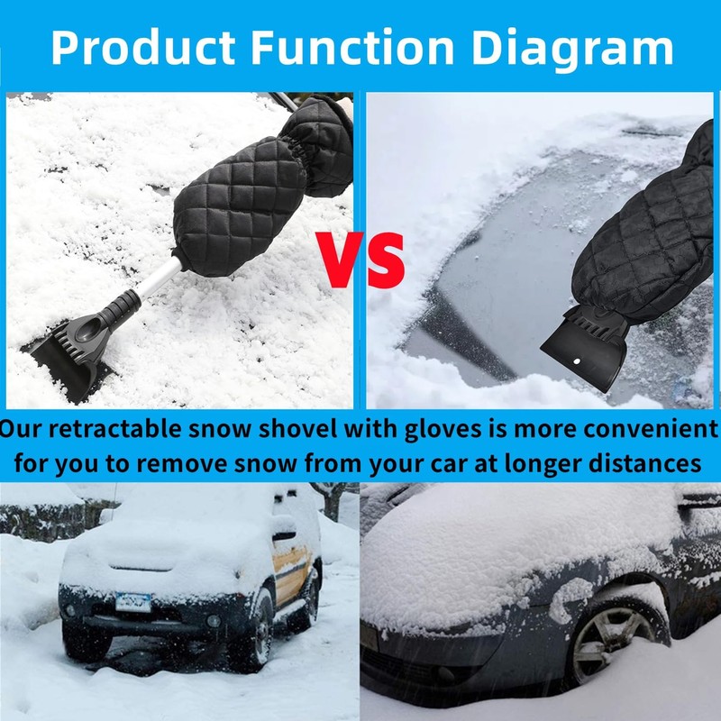 LXONTSG Car Snow Ice Scraper, Windscreen Ice Scraper, Car Snow