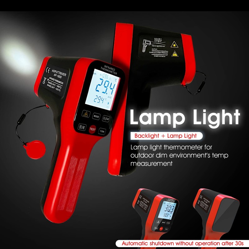 Pyrometer, Rechargeable Touch Screen Laser Thermometer with Bluetooth -58°F to