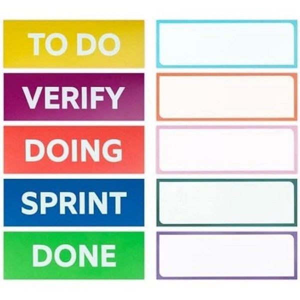 Magflex® Lite Magnetic Kanban Board Header & Task Cards for
