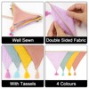 G2PLUS Fabric Bunting Banner with Tassel, 12PCS Double Sided Cotton