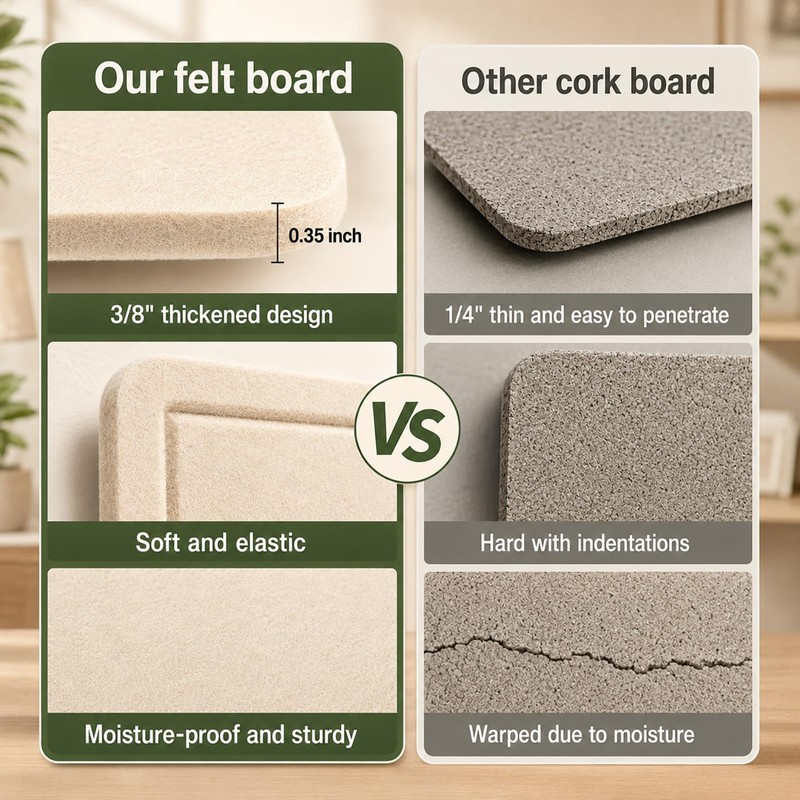 Baysola Beige Small Felt Bulletin Board for Wall 24 x