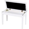 FUTADA Piano Bench with Storage, Solid Wood Piano Stool with