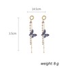 Yienate Boho Long Tassels Butterfly Earrings Purple Butterfly Dangle Earrings