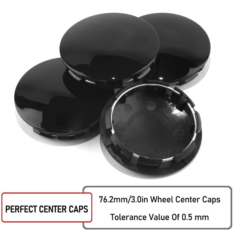 RTrhinotuning 4 PCS 76.2 mm Wheel Center Caps Compatible with