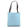 Turquoise Blue Mediterranean Spanish Azulejo Tile Pattern Tote Bag