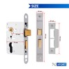 XFORT® Satin Chrome Euro Profile Sashlock 75mm, Euro Sash Lock