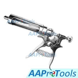 AAProTools 1 High Grade Hauptner Syringe 30cc Accurate Automatic Dosing Veterinary Syringe Chrome Plated