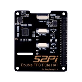 GeeekPi Dual FPC PCIe Hat for Raspberry Pi 5, B12 Hat 1 to 2 PCIe Interface with 40Pin GPIO Pin Header for Raspberry Pi 5, FPC Ribbon Cables Included