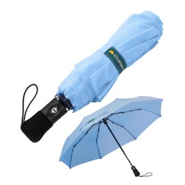 Chakipee Compact Travel Umbrella Large Storm Resistant - Automatic Pocket Umbrella for Men and Women, Portable 210T Fabric 97 cm Span 8 Ribs Umbrella, Sky blue2