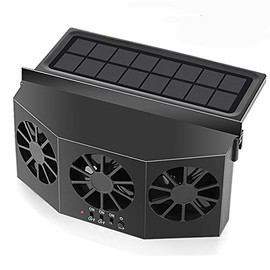 Car Solar Powered Window Exhaust Fan,Car Air Purifier,Car Solar Power Air Vent Radiator Fans for Backseat or Frontseat,Vehicle Ventilation Fan(Black)