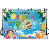 AIBIIN 7x5ft Goodbye School Hello Pool Backdrop Kindergarten Preschool 2025