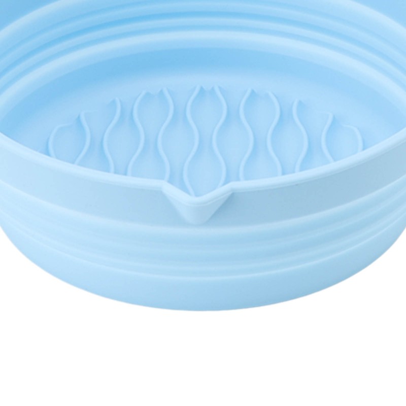 Silicone Air Cooker Pot Round Folded Blue Fryer Liner Tray