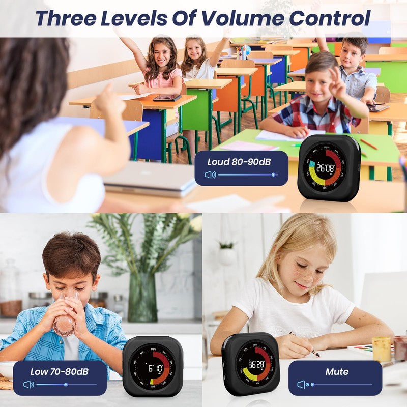 Visual Timer for Kids, 10 Hours Countdown/Up, with Rechargeable, 3