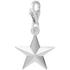 Sterling Silver Star Charm with Lobster Claw Clasp, Charms for Bracelets and Necklaces