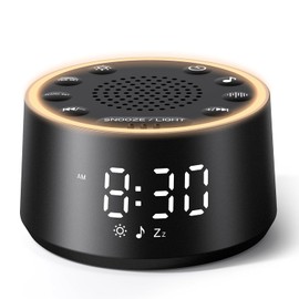 Dreamegg Sound Machine for Sleep - D1 Nova White Noise Sound Machine for Baby Adult with Alarm Clock, Soothing Sounds, Dimmable, White Noise Alarm Clocks for Bedrooms Heavy Sleepers Travel, Black