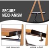 Step Ladder 3-Step Woodgrain Finish Aluminum Folding Step Ladders Wide