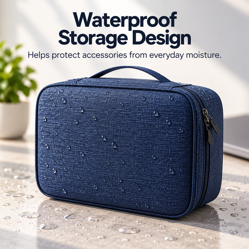 Travel Cable Organizer Case for Electronics – Waterproof Nylon Storage