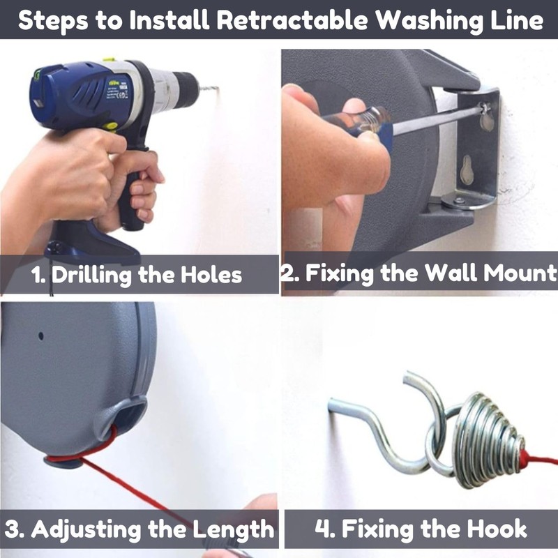 Quebec – Cordomatic Retractable washing line – Heavy Duty Wall