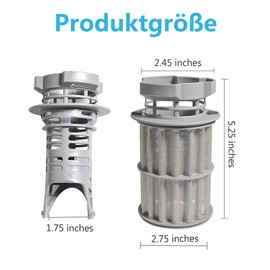 VZU Micro Filter Fine Sieve AP4339631 645038 Compatible with Bosch Thermador Siemens, Dishwasher Replacement Parts Compatible with Neff Constructa Küppersbusch